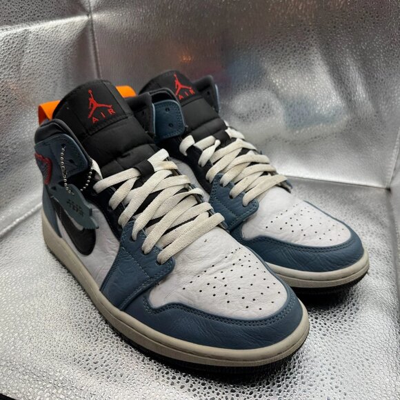 Size 9.5 Nike Air Jordan 1 Mid x Facetasm‎ Fearless White Mens Shoes CU2802-100 main image 9